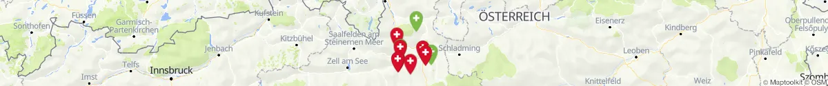 Kartenansicht für Apotheken-Notdienste in der Nähe von Werfenweng (Sankt Johann im Pongau, Salzburg)